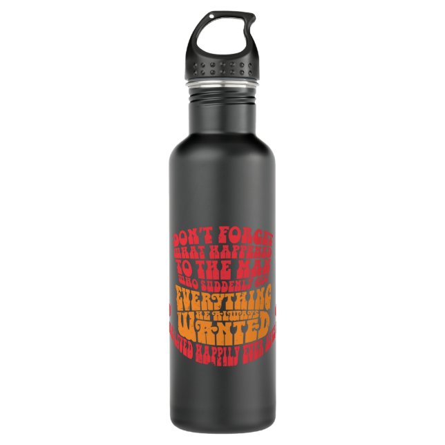 Willy Wonka Hat Typography Stainless Steel Water Bottle (Front)