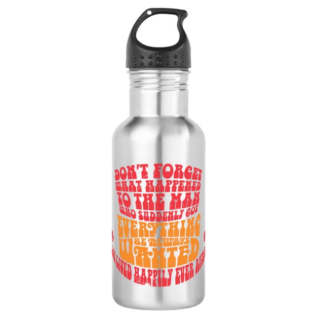 Willy Wonka Hat Typography Stainless Steel Water Bottle (Front)
