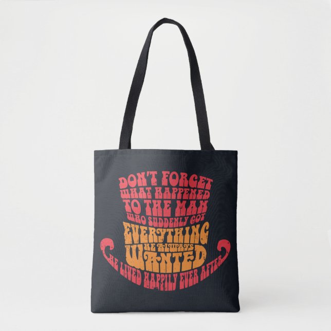 Willy Wonka Hat Typography Tote Bag (Front)