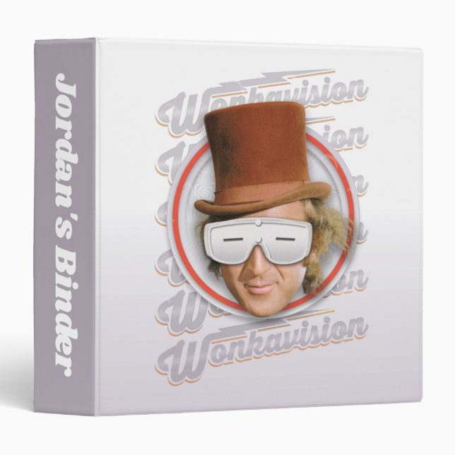 Willy Wonka in Wonkavision Goggles 3 Ring Binder (Front/Spine)