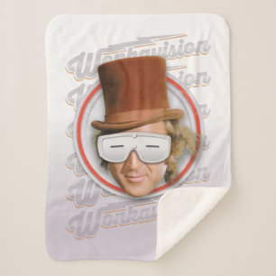 Willy Wonka in Wonkavision Goggles Sherpa Blanket