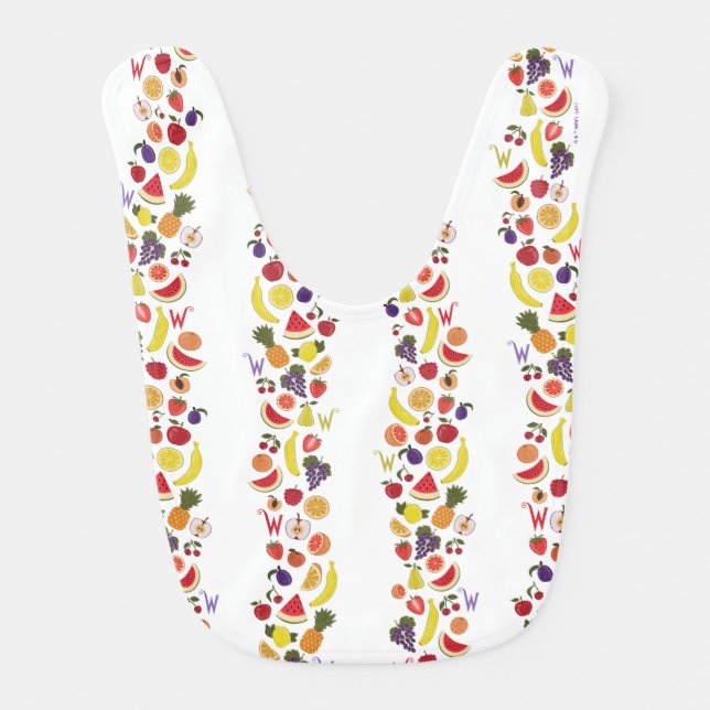 Willy Wonka Lickable Wallpaper Pattern Baby Bib (Front)
