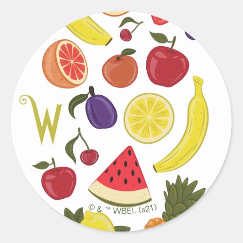 Willy Wonka Lickable Wallpaper Pattern Classic Round Sticker