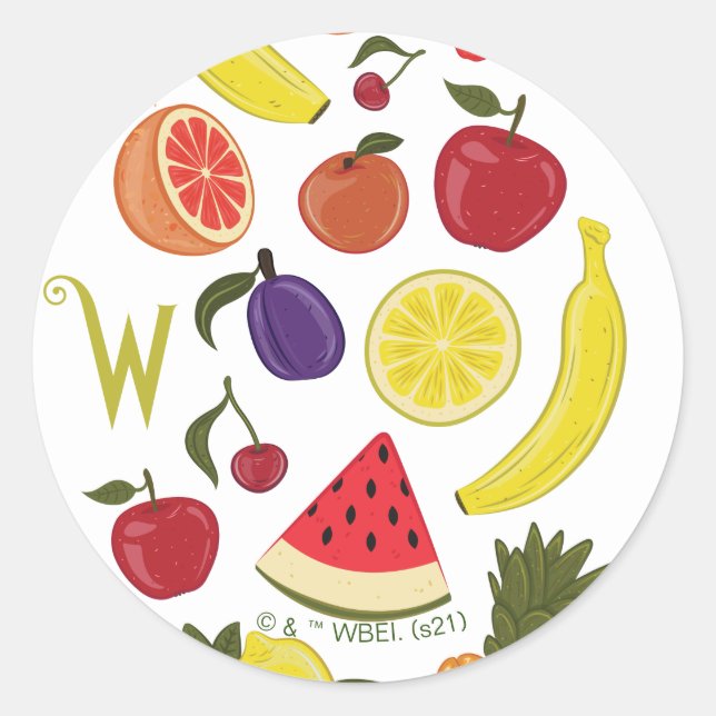 Willy Wonka Lickable Wallpaper Pattern Classic Round Sticker (Front)