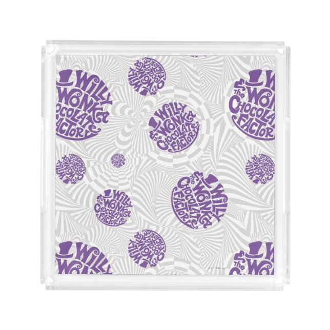 Willy Wonka Logo Psychedelic Graphic Acrylic Tray (Front)