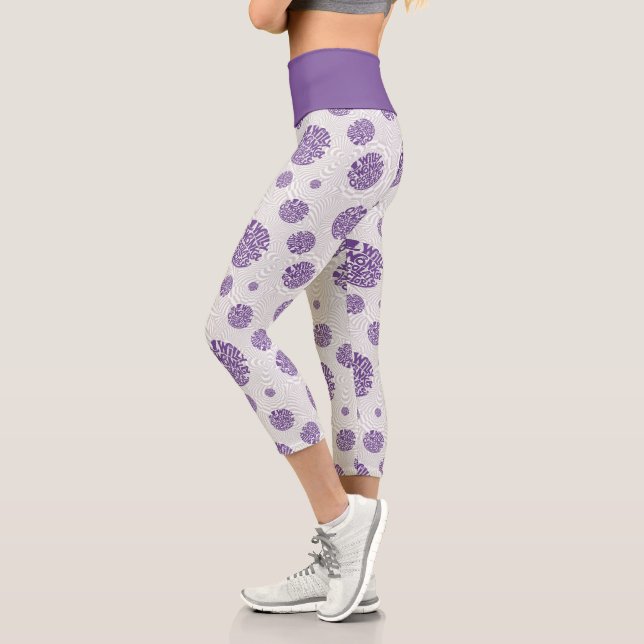 Willy Wonka Logo Psychedelic Graphic Capri Leggings (Left)