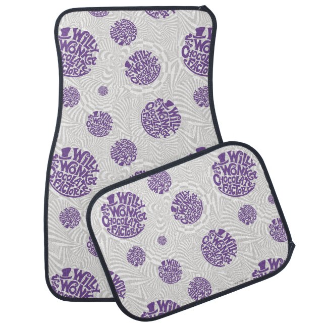 Willy Wonka Logo Psychedelic Graphic Car Floor Mat (Set)