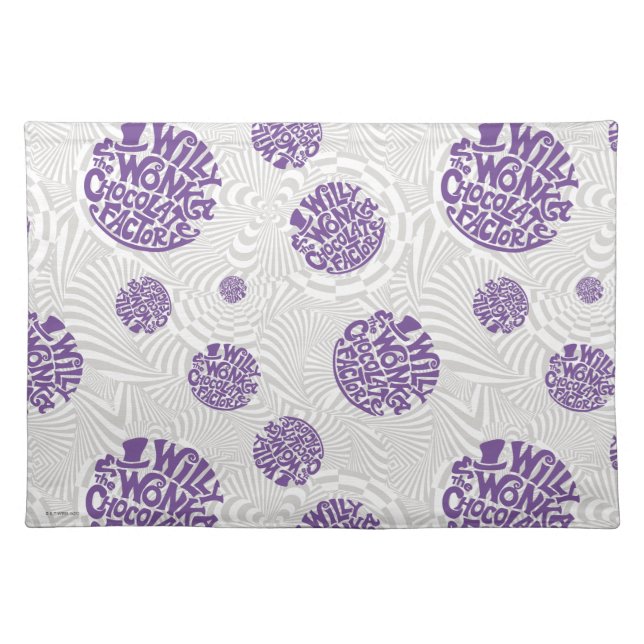 Willy Wonka Logo Psychedelic Graphic Cloth Placemat (Front)