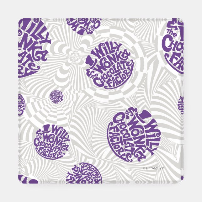 Willy Wonka Logo Psychedelic Graphic Coaster Set (Single)