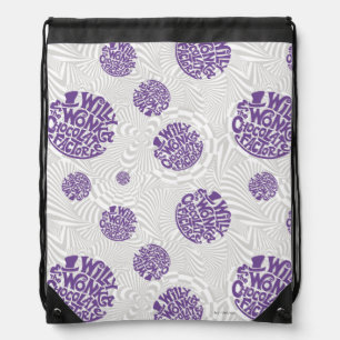 Willy Wonka Logo Psychedelic Graphic Drawstring Bag