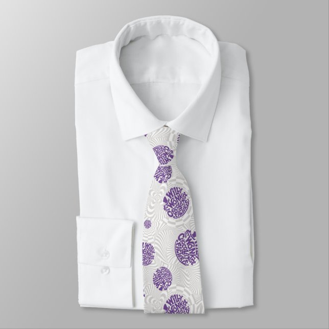 Willy Wonka Logo Psychedelic Graphic Neck Tie (Tied)