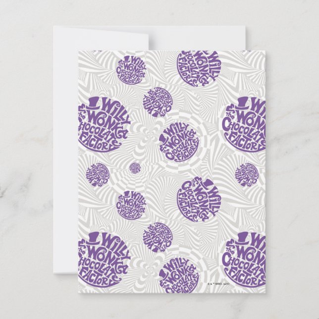 Willy Wonka Logo Psychedelic Graphic Note Card (Front)