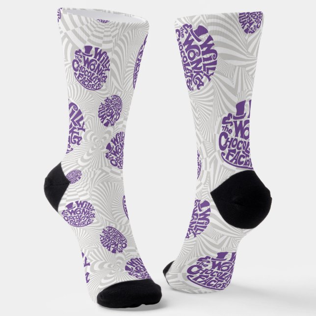 Willy Wonka Logo Psychedelic Graphic Socks (Angled)