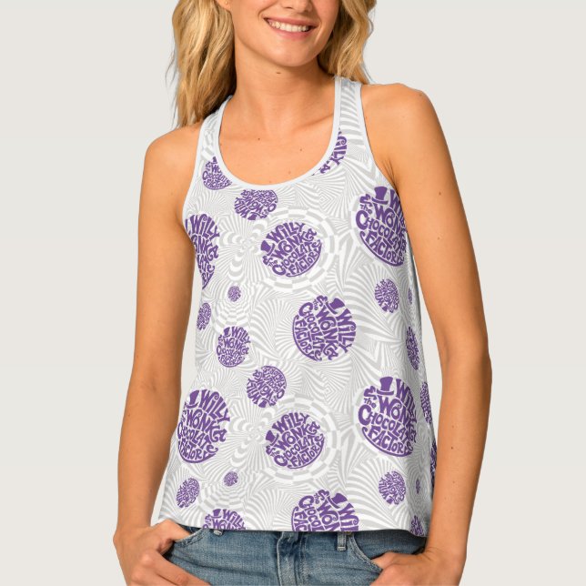 Willy Wonka Logo Psychedelic Graphic Tank Top (Front)