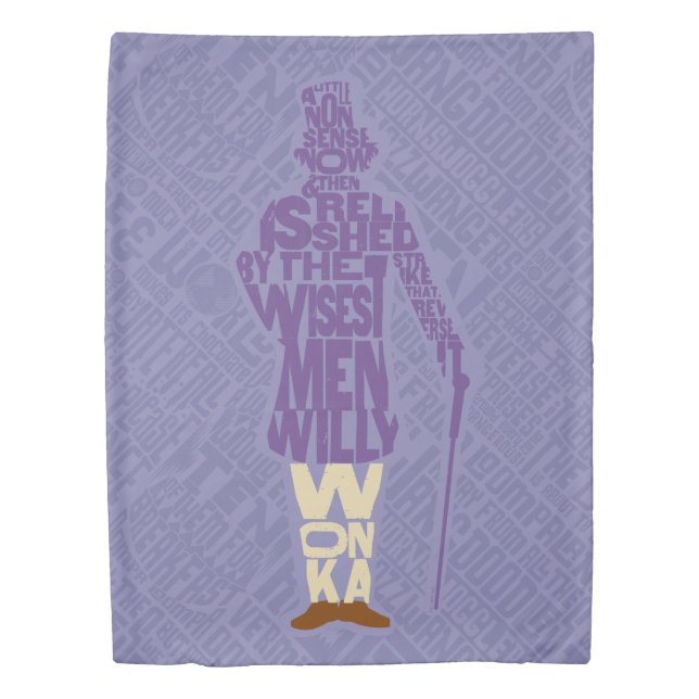 Willy Wonka Quote Silhouette Duvet Cover (Front)