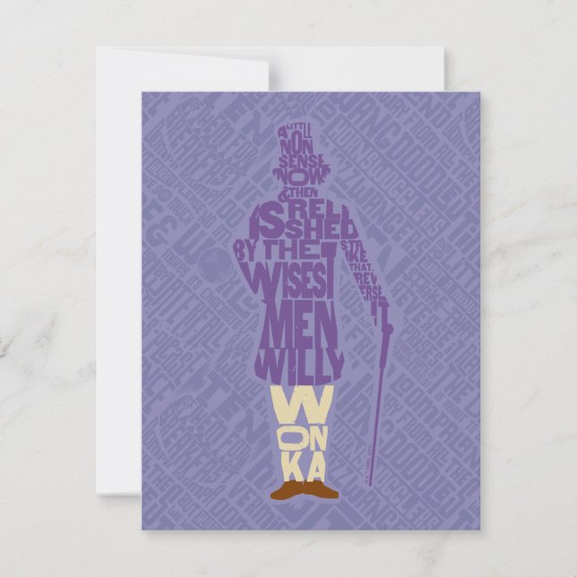 Willy Wonka Quote Silhouette Note Card (Front)
