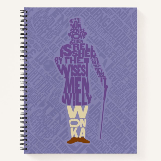 Willy Wonka Quote Silhouette Notebook (Front)