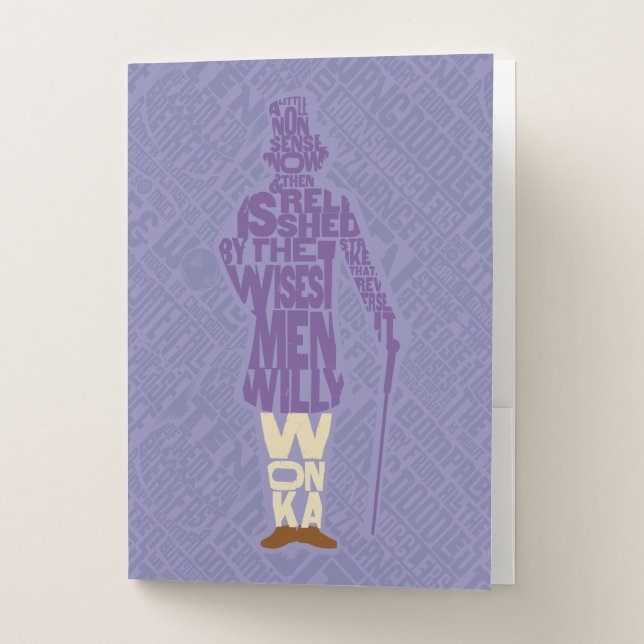 Willy Wonka Quote Silhouette Pocket Folder (Front)