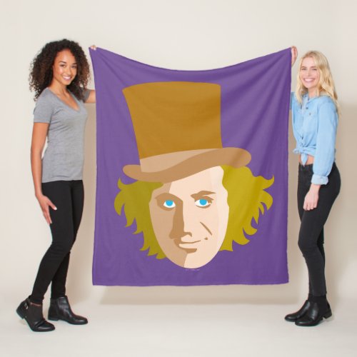 Willy Wonka Stenciled Face Graphic Fleece Blanket