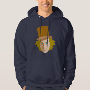 Willy Wonka Stenciled Face Graphic Hoodie