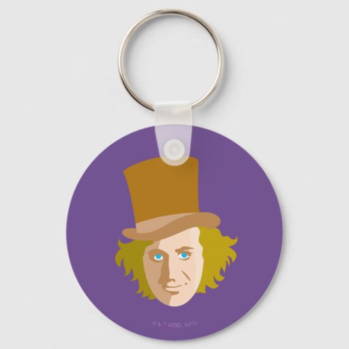 Willy Wonka Stenciled Face Graphic Keychain