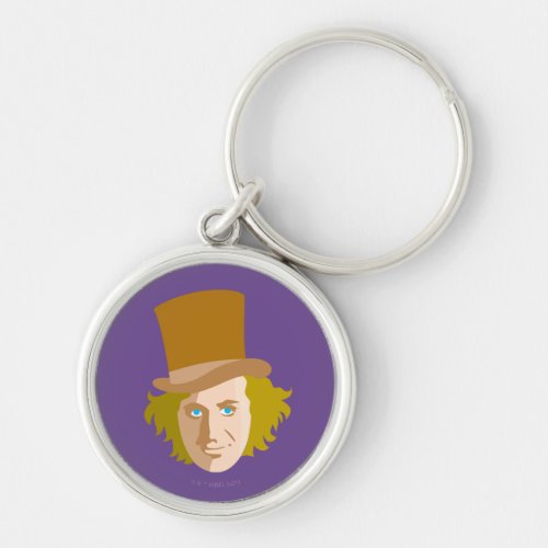 Willy Wonka Stenciled Face Graphic Keychain