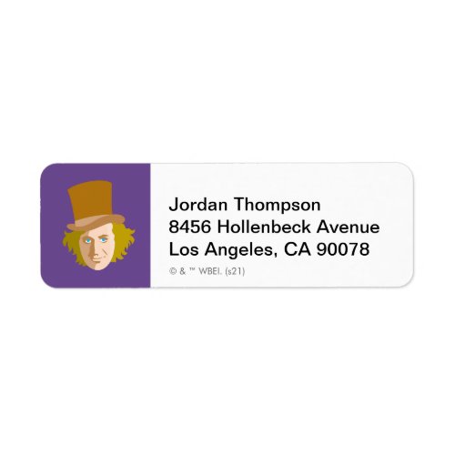 Willy Wonka Stenciled Face Graphic Label