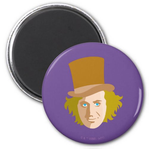 Willy Wonka Stenciled Face Graphic Magnet