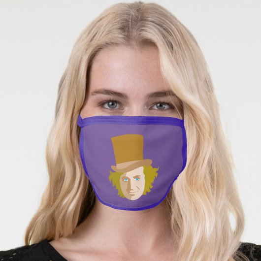Willy Wonka Stenciled Face Graphic Mask (Worn Her)