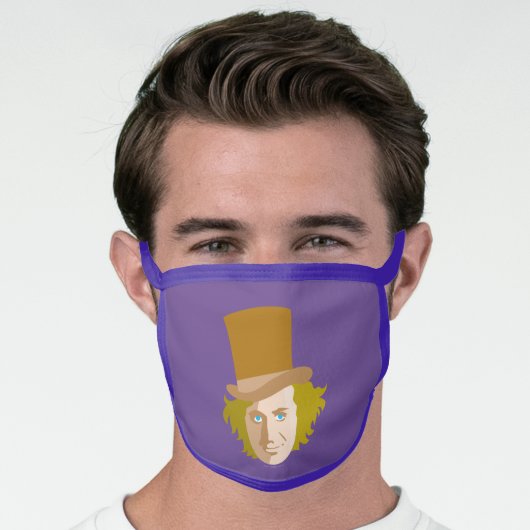 Willy Wonka Stenciled Face Graphic Mask (Worn Him)