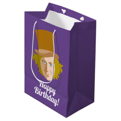 Willy Wonka Stenciled Face Graphic Medium Gift Bag