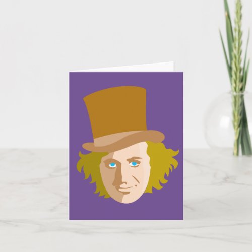 Willy Wonka Stenciled Face Graphic Note Card