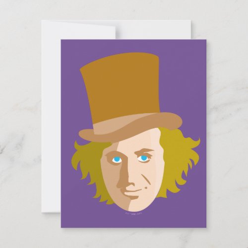Willy Wonka Stenciled Face Graphic Note Card