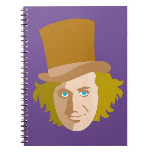 Willy Wonka Stenciled Face Graphic Notebook