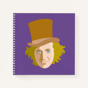Willy Wonka Stenciled Face Graphic Notebook