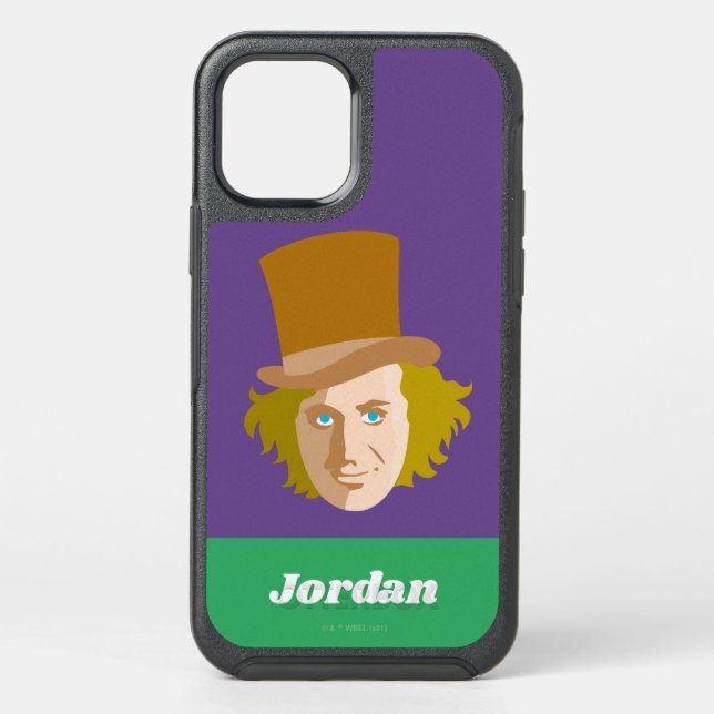 Willy Wonka Stenciled Face Graphic Otterbox iPhone Case (Back)