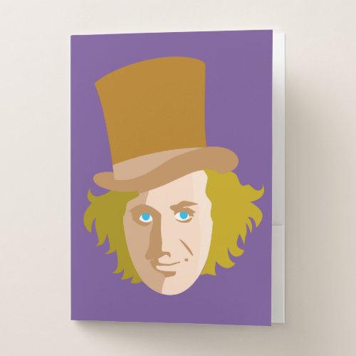 Willy Wonka Stenciled Face Graphic Pocket Folder