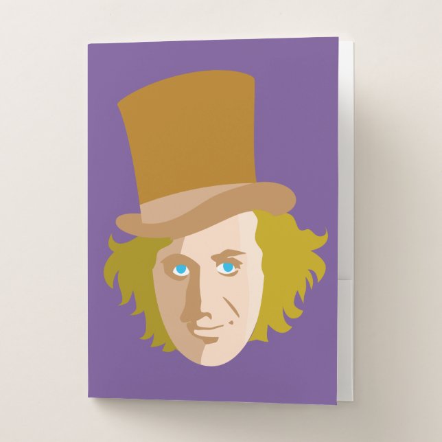 Willy Wonka Stenciled Face Graphic Pocket Folder (Front)