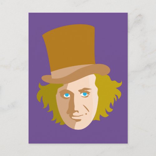 Willy Wonka Stenciled Face Graphic Postcard