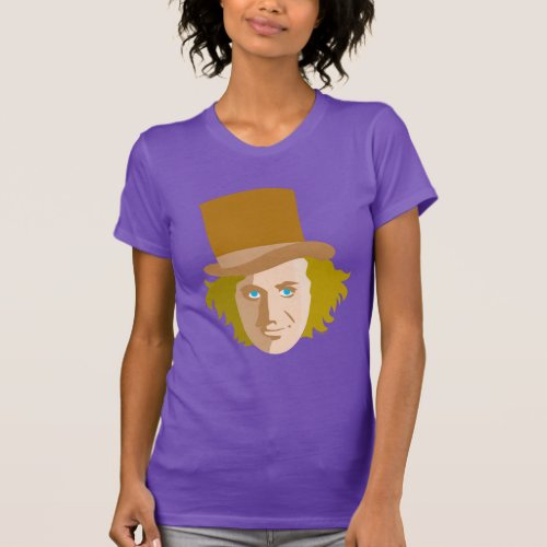 Willy Wonka Stenciled Face Graphic T_Shirt