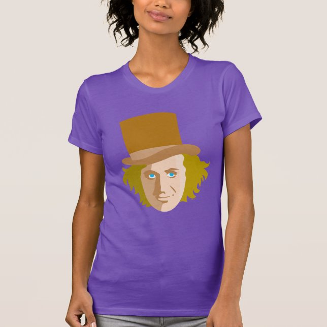 Willy Wonka Stenciled Face Graphic T-Shirt (Front)