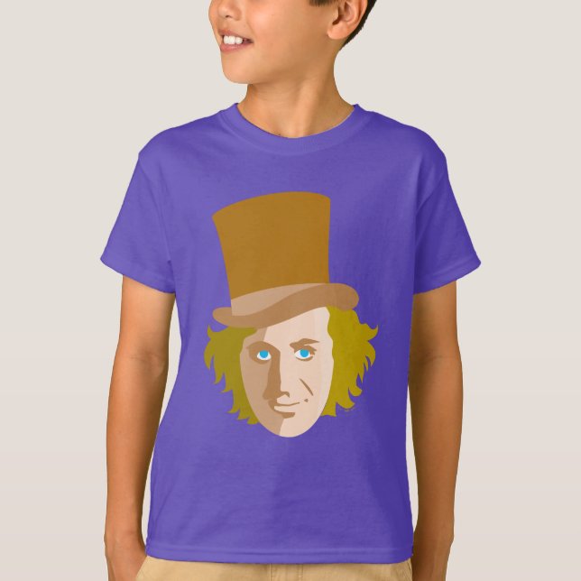 Willy Wonka Stenciled Face Graphic T-Shirt (Front)