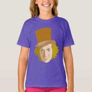Willy Wonka Stenciled Face Graphic T-Shirt
