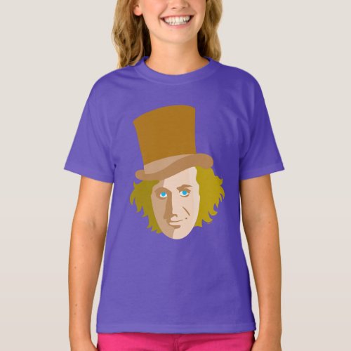 Willy Wonka Stenciled Face Graphic T_Shirt