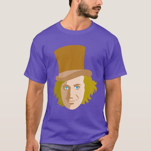 Willy Wonka Stenciled Face Graphic T_Shirt