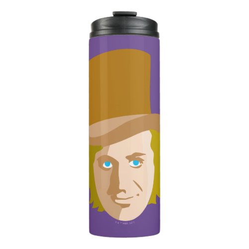 Willy Wonka Stenciled Face Graphic Thermal Tumbler