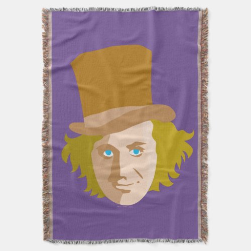 Willy Wonka Stenciled Face Graphic Throw Blanket