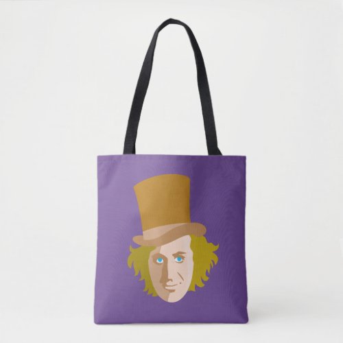 Willy Wonka Stenciled Face Graphic Tote Bag