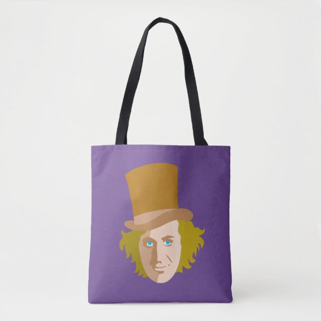Willy Wonka Stenciled Face Graphic Tote Bag (Front)