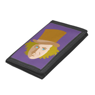 Willy Wonka Stenciled Face Graphic Tri-fold Wallet